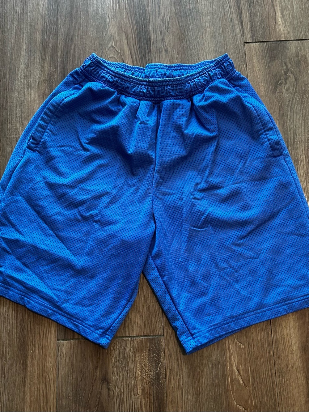 Gym Shark Shorts Men's Small Mesh Shorts Elastic Waist 9" Inseam Athletic Logo